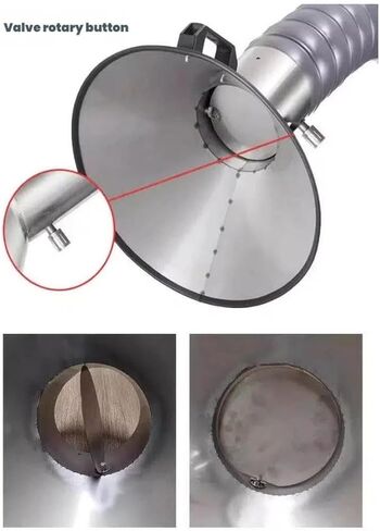 Industrial Aulated Hose,Air Extractor Collector Arm with Hood,Flexible Duct Collector Arm with Hood for Laboratory/Fac(Dia200mm-L150cm) in Kuwait