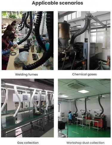 Industrial Aulated Hose,Air Extractor Collector Arm with Hood,Flexible Duct Collector Arm with Hood for Laboratory/Fac(Dia200mm-L150cm) in Kuwait