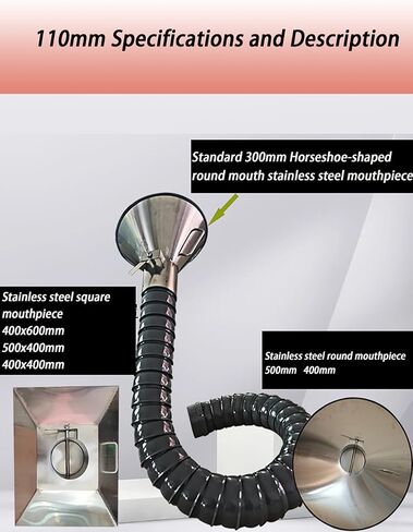 Duct Hose Industrial Fume Extractor Hose, Flexible Fume Extract Arm Tube, Aulated Dust Collect Hoses for Smoke/Dust Removing(11x200cm) in Kuwait