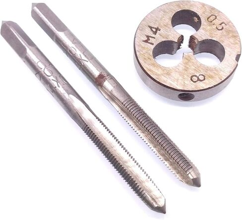 Yodaoke HSS M4 x 0.5mm Taper and Plug Tap and M4 x 0.5mm Die Metric Thread Right Hand in Kuwait