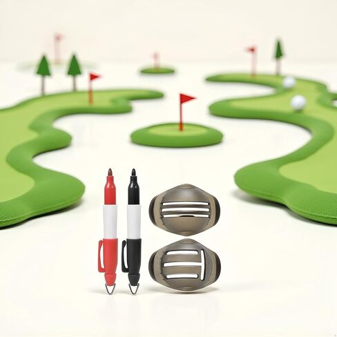 A Set Golf Ball Line Marker Golf Ball Line Drawing Marker Line Template Liner Drawing Marking Alignment Putting Tool Golf Ball Line Liner Alignment Putting Tool Golf Ball Line Marker Tool in Kuwait
