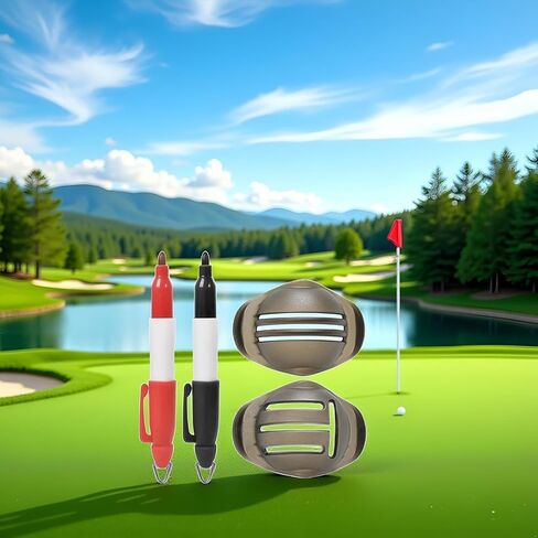 A Set Golf Ball Line Marker Golf Ball Line Drawing Marker Line Template Liner Drawing Marking Alignment Putting Tool Golf Ball Line Liner Alignment Putting Tool Golf Ball Line Marker Tool in Kuwait