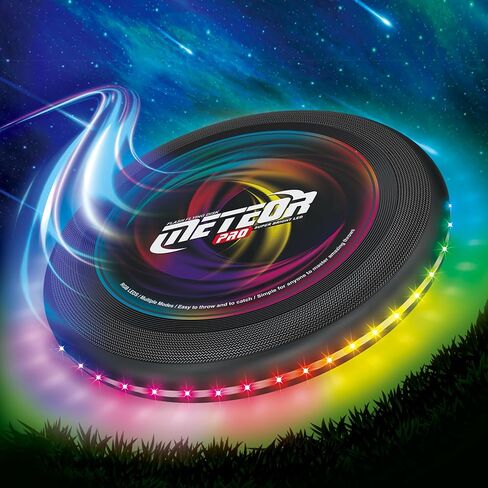 قرص طائر مضيء - 16 مليون لون، 48 مصباح LED و13 وضع إضاءة، قرص طائر LED للبالغين والأطفال والمراهقين، حلقة طيران تتوهج في الظلام، هدية عيد ميلاد للحفلات، لعمر 6 سنوات فما فوق in Kuwait