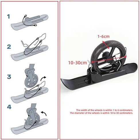 2X Skis for Snow, Sand & Grass - Universal Ski Plate for Balance Bike, Wheel Width 1-9cm (0.4-3.5 inch), Wheel Diameter 12-50cm (4.7-19.7 inch), Reinforced PP in Kuwait
