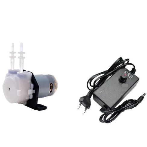 مضخة تمعجية صغيرة قابلة للتعديل DC6V-12V لجرعات السائل - مثالية لحوض السمك والمختبر وأخذ عينات الحبر (الاتحاد الأوروبي، 12 فولت) in Kuwait