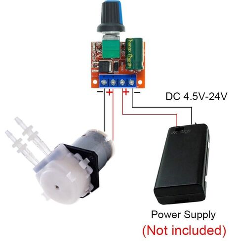مضخة تمعجية صغيرة قابلة للتعديل DC6V-12V لجرعات السائل - مثالية لحوض السمك والمختبر وأخذ عينات الحبر (الاتحاد الأوروبي، 12 فولت) in Kuwait