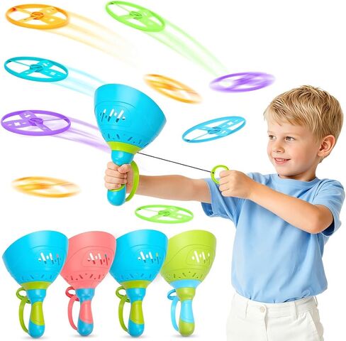 Outdoor Toys for Kids Ages 4-8, 4 Packs Flying Catching Game, Outside Manual Capture Chasing Toys for Ages 3-7, Fun Family Games for Boys Girls Ages 2 3 4 5 6 in Kuwait