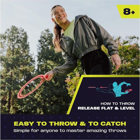 قرص طائر خارجي من Aerobie Pro Ring، حلقة طيران لحفلات الأطفال وألعاب الفناء الخلفي، أفكار هدايا للأولاد المراهقين، ألعاب أطفال للأعمار من 5 سنوات فما فوق، أزرق، 35.56 سم in Kuwait