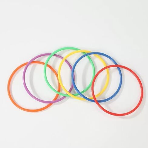 12-Pack Plastic Toss Rings Set - 9.4 Inch Colorful Outdoor & Indoor Carnival Games for Kids & Adults - Perfect for Backyard, Garden, Party, Festival, and Wedding Entertainment in Kuwait