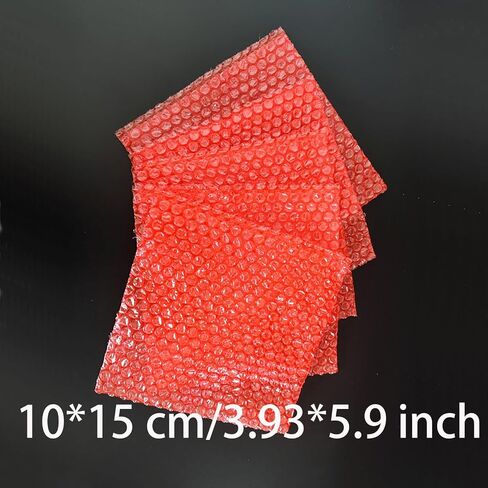 100 قطعة من أكياس الفقاعات مقاس 4 × 6 بوصة أكياس تغليف الفقاعات الحمراء للحلي والتعبئة المتحركة وأكمام الفقاعات الواقية الشحن in Kuwait