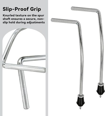 RANMING Bass Drum Spurs Legs بدون حفر أرجل طبلة ركلة قابلة للتعديل مع أقدام مزدوجة الوضع (سبايك وأقدام مطاطية) - مشبك بديل للخدمة الشاقة لأطواق طبلة الجهير مثالية للأداء والممارسة in Kuwait