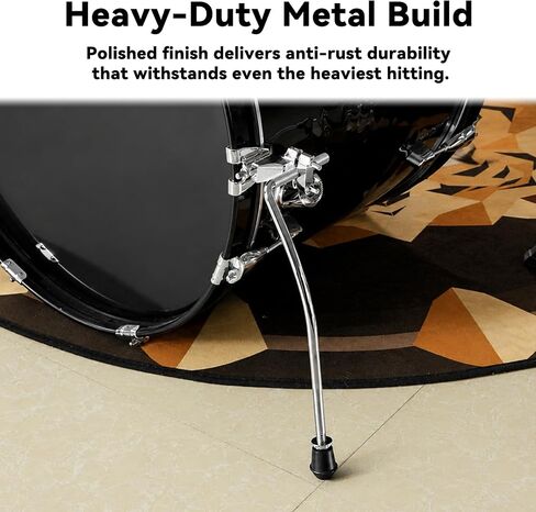 RANMING Bass Drum Spurs Legs بدون حفر أرجل طبلة ركلة قابلة للتعديل مع أقدام مزدوجة الوضع (سبايك وأقدام مطاطية) - مشبك بديل للخدمة الشاقة لأطواق طبلة الجهير مثالية للأداء والممارسة in Kuwait