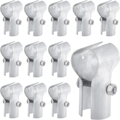 Rail Clamps 1-3/8" x 1-3/8", End Rail T Clamps Chain Link Fence Fittings, Panel T Clamps for 1-3/8" OD Pipe, Galvanized Fence Pipe T Clamps, Chain Link Fence Parts, 12 PCS in Kuwait
