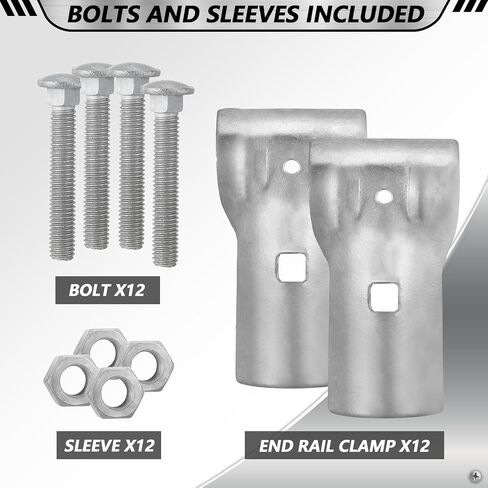 Rail Clamps 1-3/8" x 1-3/8", End Rail T Clamps Chain Link Fence Fittings, Panel T Clamps for 1-3/8" OD Pipe, Galvanized Fence Pipe T Clamps, Chain Link Fence Parts, 12 PCS in Kuwait