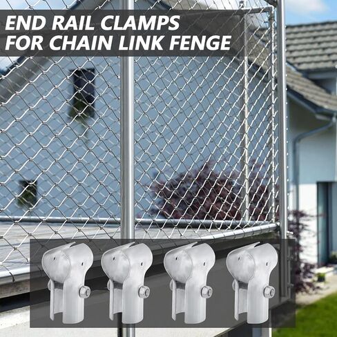 Rail Clamps 1-3/8" x 1-3/8", End Rail T Clamps Chain Link Fence Fittings, Panel T Clamps for 1-3/8" OD Pipe, Galvanized Fence Pipe T Clamps, Chain Link Fence Parts, 12 PCS in Kuwait