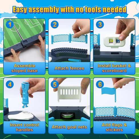 Mini Soccer Board Game for Kids 3-12, Foosball Table Toy for Age 4-8, Pinball Machine Toys for Boys 5-10 Years Old, Interactive Indoor Action Game with 6 Balls for Birthday Gift in Kuwait