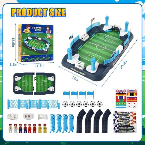 Mini Soccer Board Game for Kids 3-12, Foosball Table Toy for Age 4-8, Pinball Machine Toys for Boys 5-10 Years Old, Interactive Indoor Action Game with 6 Balls for Birthday Gift in Kuwait