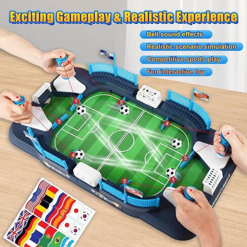 Mini Soccer Board Game for Kids 3-12, Foosball Table Toy for Age 4-8, Pinball Machine Toys for Boys 5-10 Years Old, Interactive Indoor Action Game with 6 Balls for Birthday Gift in Kuwait