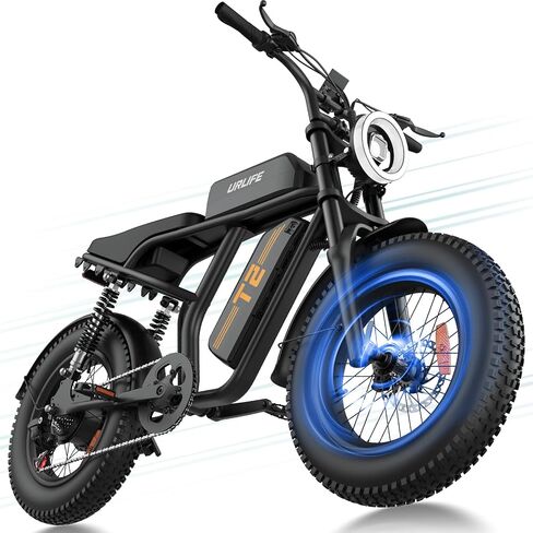 URLIFE Electric Bike for Adults,1500W Peak Electric Dirt Bike, Ebikes for Adults 100 Mile 28MPH Ebike, 48V 15.6Ah 20"x4.0 Fat Tires for All Terrain with Super Bright Headlights in Kuwait