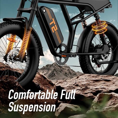 URLIFE Electric Bike for Adults,1500W Peak Electric Dirt Bike, Ebikes for Adults 100 Mile 28MPH Ebike, 48V 15.6Ah 20"x4.0 Fat Tires for All Terrain with Super Bright Headlights in Kuwait