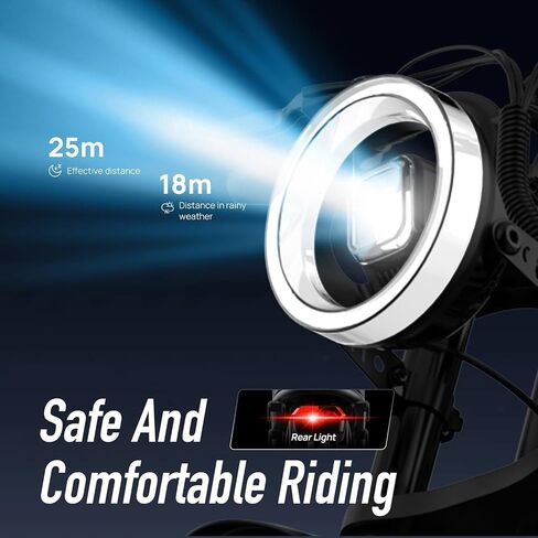 URLIFE Electric Bike for Adults,1500W Peak Electric Dirt Bike, Ebikes for Adults 100 Mile 28MPH Ebike, 48V 15.6Ah 20"x4.0 Fat Tires for All Terrain with Super Bright Headlights in Kuwait