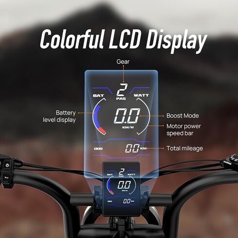 URLIFE Electric Bike for Adults,1500W Peak Electric Dirt Bike, Ebikes for Adults 100 Mile 28MPH Ebike, 48V 15.6Ah 20"x4.0 Fat Tires for All Terrain with Super Bright Headlights in Kuwait