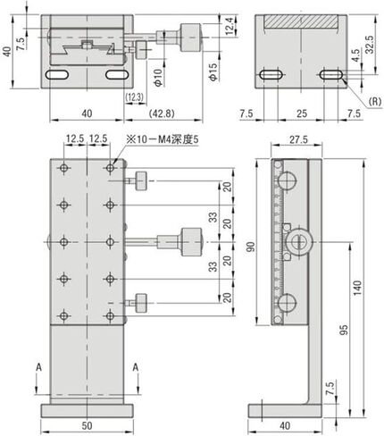 Manual Linear Positioning Stage, Dovetail Linear Stage Z Axis Manual Fine Tune Platform for Precision Applications 40x90mm in Kuwait