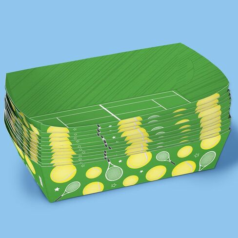 Big Dot of Happiness Tennis Party Paper Food Trays, Disposable Food Boats for Birthday or Retirement, Picnic, BBQ, Double-Sided Paper Meal Holders for Nachos, Hot Dogs, French Fries - 12 Ct in Kuwait
