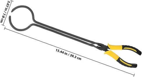 COHEALI Long Crucible Tongs for Casting and Refining Precious Metals, Large Opening Iron Clamp with Rubber Handles, Practical Laboratory Crucible Clamp Tool in Kuwait