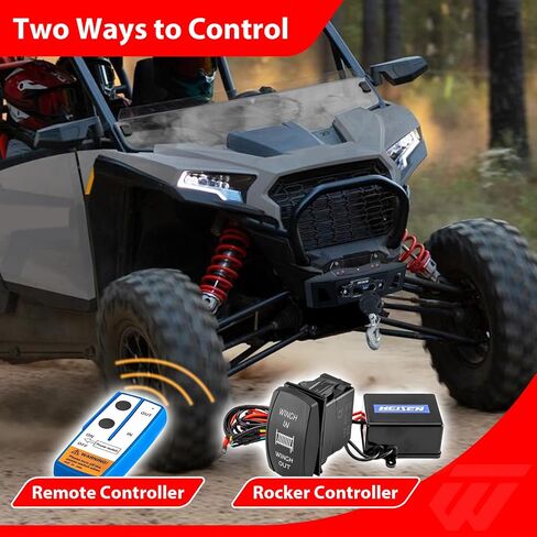 WeiSen 4500lb Electric Winch Kit with Winch Mount and Rocker Switch Compatible with Polaris RZR XP 1000 2024-2025, with Synthetic Rope Hawse Fairlead Hook and Stopper in Kuwait