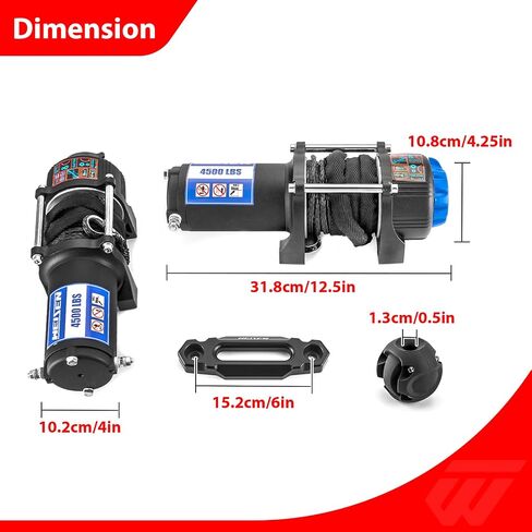 WeiSen 4500lb Electric Winch Kit with Winch Mount and Rocker Switch Compatible with Polaris RZR XP 1000 2024-2025, with Synthetic Rope Hawse Fairlead Hook and Stopper in Kuwait