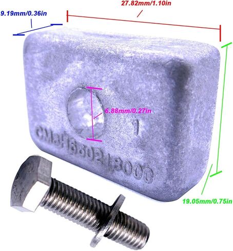 SouthMarine Boat Motor 97-875208 Lower Unit Gearbox Anode for Mercury Mariner 8HP 9.9HP 15HP 20HP / 5041015 05041015 for Evinrude Johnson OMC Outboard Engine in Kuwait