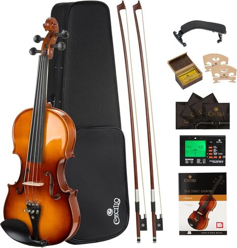 Cecilio 4/4 Violin Solidwood Violin with Strings, Bow, Rosin, Tuner, Shoulder Rest & Lesson Book in Kuwait