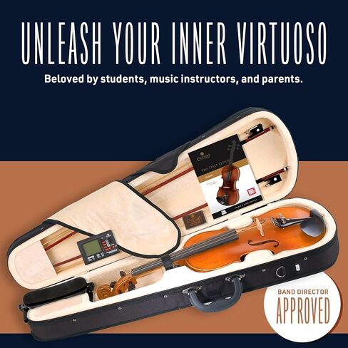 Cecilio 4/4 Violin Solidwood Violin with Strings, Bow, Rosin, Tuner, Shoulder Rest & Lesson Book in Kuwait