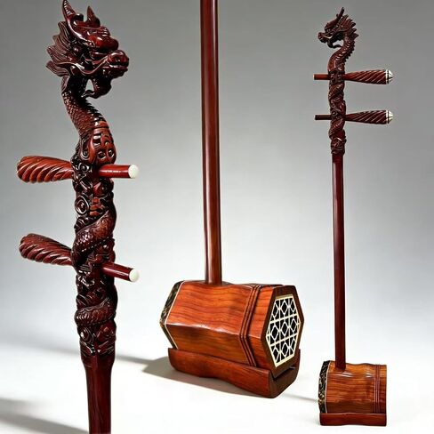 rosewoodErhu Handmade Professional Erhu Chinese 2 String Violin Oriental Violin Suitable for Beginners Professional Performers in Kuwait