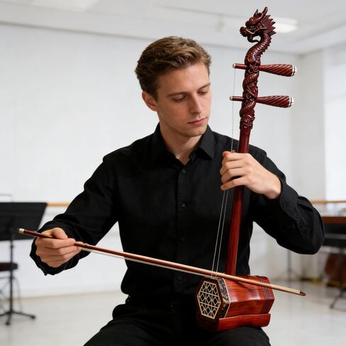 rosewoodErhu Handmade Professional Erhu Chinese 2 String Violin Oriental Violin Suitable for Beginners Professional Performers in Kuwait