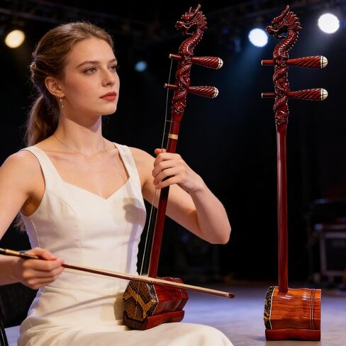 rosewoodErhu Handmade Professional Erhu Chinese 2 String Violin Oriental Violin Suitable for Beginners Professional Performers in Kuwait