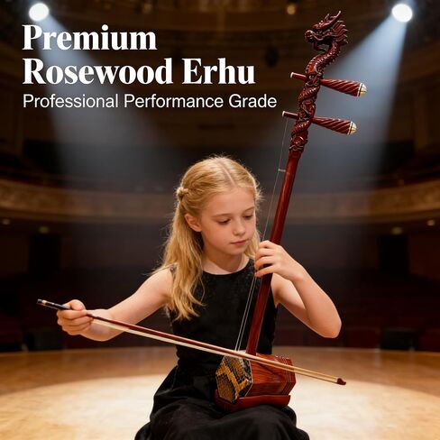 rosewoodErhu Handmade Professional Erhu Chinese 2 String Violin Oriental Violin Suitable for Beginners Professional Performers in Kuwait