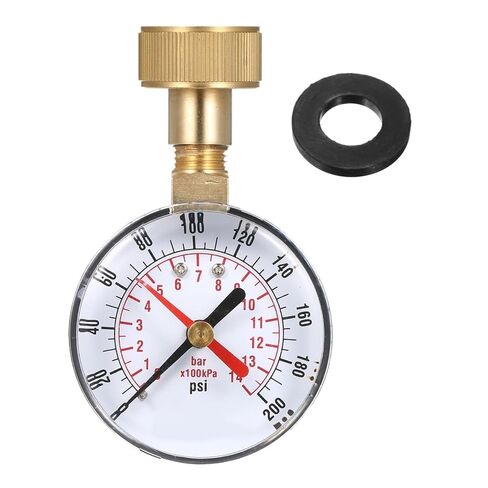 1pcs 2-1/2'' Water Pressure Test Pressure Gauge Gauge 3/4'' Hose Thread 0-200 PSI Psi/bar Scale with kPa Guidance in Saudi Arabia