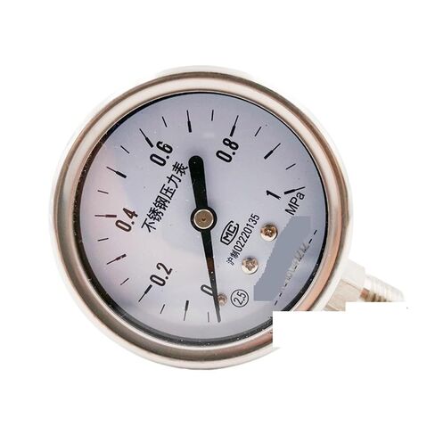 1pc 2.5" 60mm All Stainless Steel Manometer, Lower Mount Pressure Gauge,(0-0.16Mpa) in Saudi Arabia
