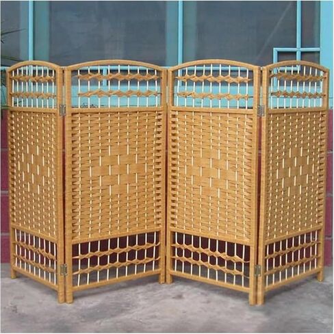 Short Screen, Freestanding Folding Privacy Screen Partition Wall For Living Room, Orange, 120X40CM-6PCS in Kuwait