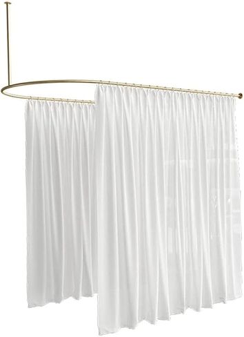 U-Shape Room Divider Curtains,Flexible Hanging Partition Screen with Ceiling Support,6.5ft Tall Room Separator,Semi-Enclosed Design for Privacy Protection(Color-1,220x230x100cm) in Kuwait