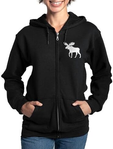 CafePress Moose Sweatshirt Women's Zip-up Hoodie Sweatshirt in Kuwait