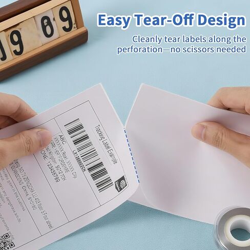 4x6 Shipping Labels in 4 Rolls (1000 Pages per roll with 3" core) 4 x 6 Direct Thermal Shipping Labels with Perforations Designed for Thermal Printer, White. in Kuwait