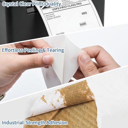 4x6 Shipping Labels in 4 Rolls (1000 Pages per roll with 3" core) 4 x 6 Direct Thermal Shipping Labels with Perforations Designed for Thermal Printer, White. in Kuwait