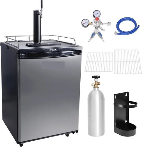 SucceBuy 163L الكهربائية البيرة Kegerator البيرة التبريد المحمولة مشروع البيرة موزع معدات الضغط المزدوج الحنفية التجارية (1 الحنفية) in Kuwait
