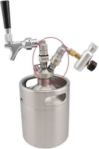 Double Ball Lock Post Stainless Steel Beer Growler Spear Dispenser Tap with 30cm Hose Tube for 2L/3.6L/4L/5L/10L Mini Keg in Kuwait