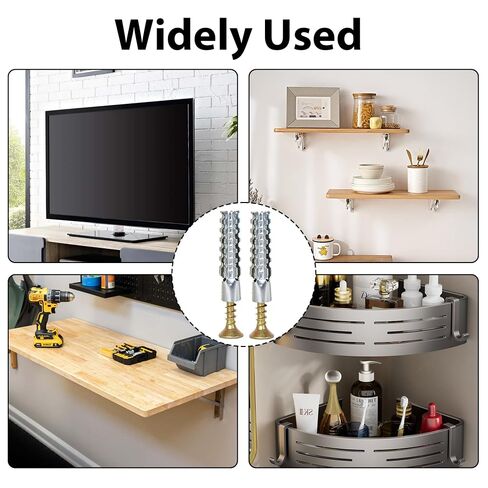 Concrete Wall Anchors and Screws Kit 50 Sets, 8mm Heavy Duty Masonry Anchors for Brick & Stone, Metal Expansion Wall Plugs Mounting Hardware for Shelf Installation in Kuwait