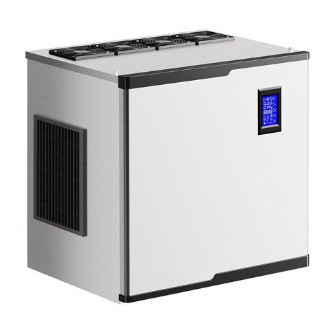 آلة صنع الثلج التجارية من Coolake بقدرة 650 رطلًا/24 ساعة، ماكينة ثلج قائمة بذاتها من الفولاذ المقاوم للصدأ تعمل باللمس مع تخزين 400 رطل، آلة ثلج معيارية ذاتية التنظيف لمنتجع البار والمطاعم والفنادق in Kuwait