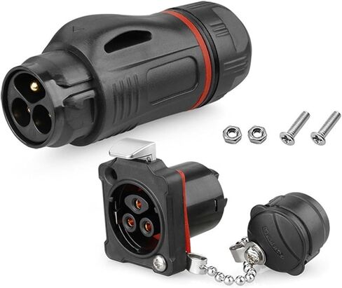 BD24 Plastic 3Pin M24 Outdoor Industrial Waterproof IP67 Cable Wire Power Connector Male Plug and Female Socket KL4-4b in Kuwait